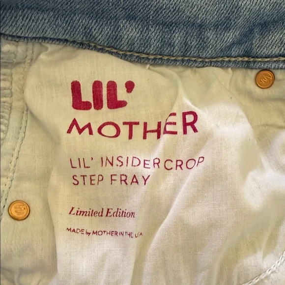 Mother Lil The Insider Crop Step Fray Size 26 Petite Limited Addition